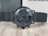 Emporio Armani Aviator Chronograph Black Dial Black Mesh Bracelet Watch For Men - AR11264 Buy Now By Emporio Armani