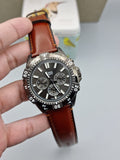 Fossil Garrett Chronograph Grey Dial Brown Leather Strap Watch for Men - FS5770 Buy Now By Fossil