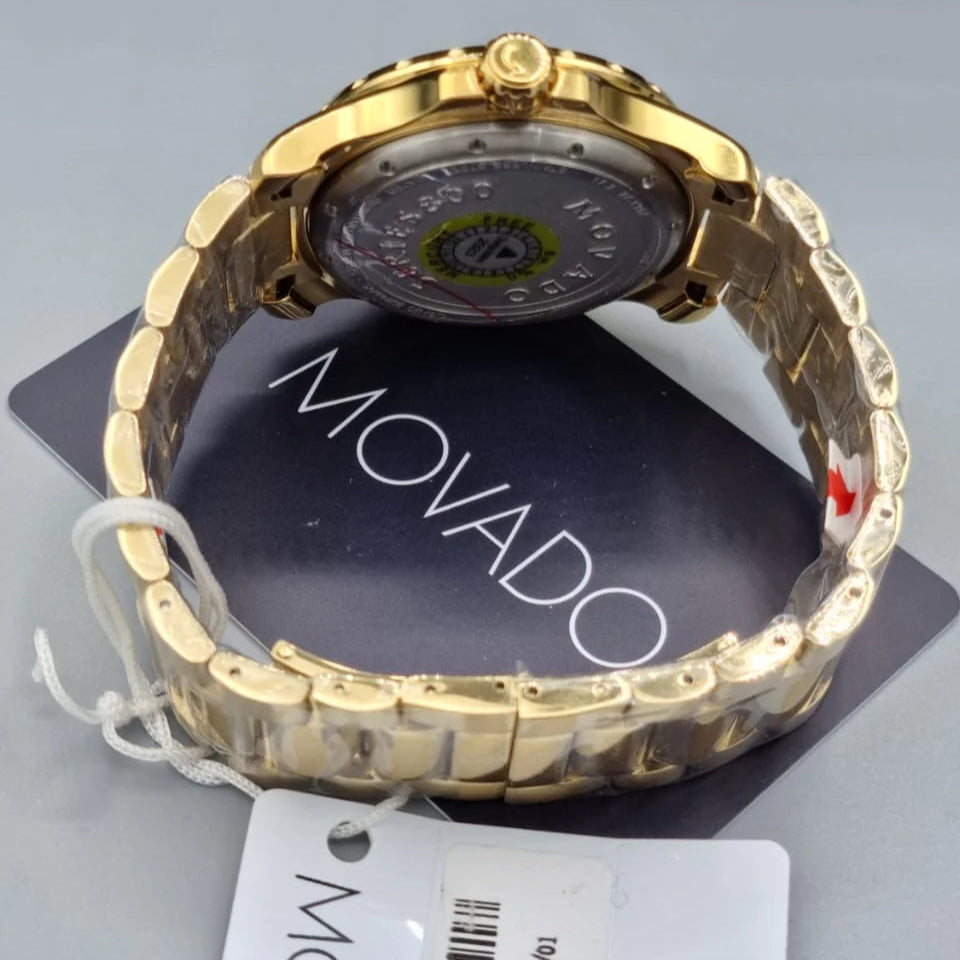 Movado Series 800 Blue Dial Gold Steel Strap Watch For Men - 2600144 Buy Now By Movado