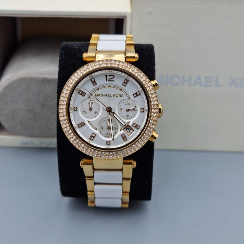 Michael Kors Parker Chronograph Silver Dial Two Tone Steel Strap Watch For Women - MK5687 Buy Now By Michael Kors