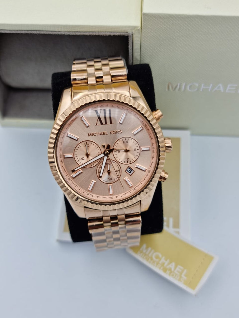 Michael Kors Lexington Rose Gold Dial Rose Gold Steel Strap Watch for Men - MK8319 Buy Now By Michael Kors
