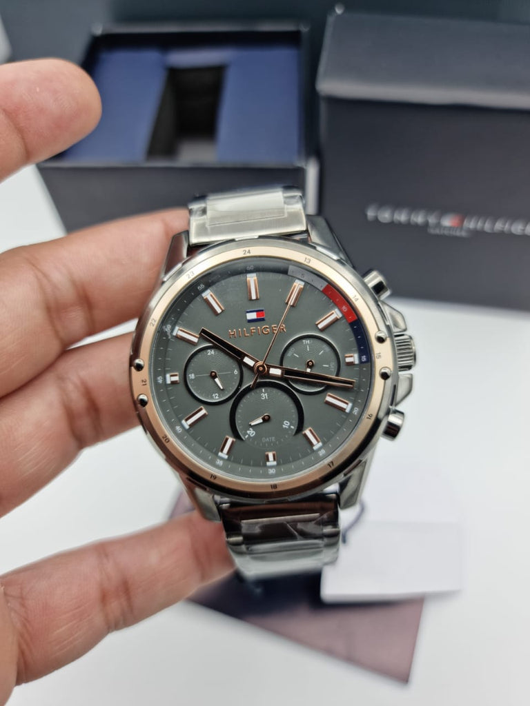 Tommy Hilfiger Mason Grey Dial Grey Steel Strap Watch for Men - 1791790 Buy Now By Tommy Hilfiger