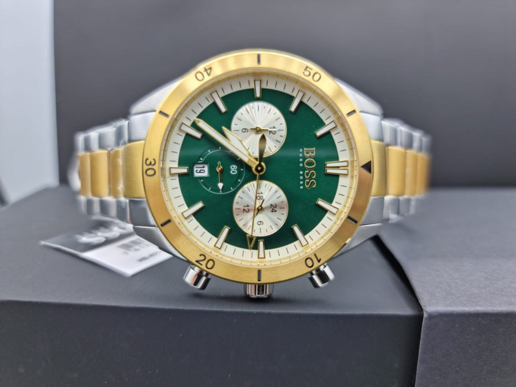 Hugo Boss Santiago Green Dial Two Tone Steel Strap Watch for Men - 1513872 Buy Now By Hugo Boss