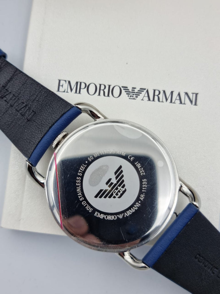 Emporio Armani Aviator Quartz Blue Dial Blue Leather Strap Watch For Men - AR11335 Buy Now By Emporio Armani