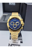 Hugo Boss Ikon Blue Dial Gold Steel Strap Watch for Men - 1513340 Buy Now By Hugo Boss