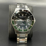 Maserati SFIDA Chronograph Black Dial Silver Steel Strap Watch For Men - R8853140005