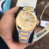 Fossil Everett Chronograph Gold Dial Two Tone Steel Strap Watch for Men - FS5796 Buy Now By Fossil
