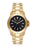 Michael Kors Everest Three-Hand Black Dial Gold Steel Strap Watch For Men - MK9078 Buy Now By Michael Kors