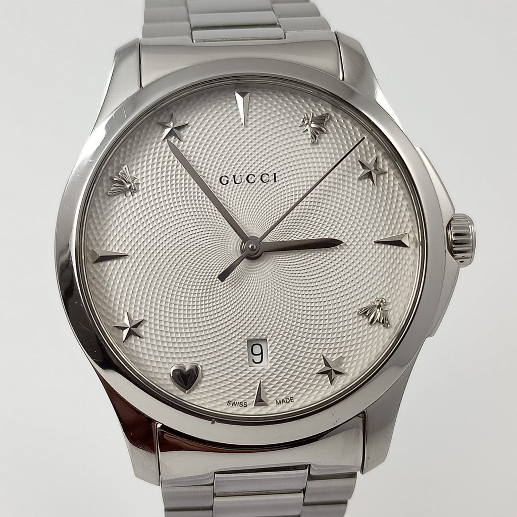 Gucci G Timeless Silver Dial Silver Steel Strap Watch For Women - YA1264028 Buy Now By Gucci