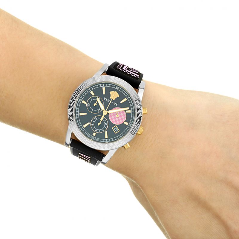 Versace Sport Tech Chronograph Black Dial Black Rubber Strap Watch for Women - VELT00619 Buy Now By Versace