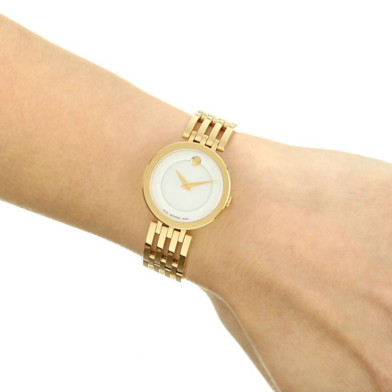 Movado Esperanza 28mm Mother of Pearl Dial Gold Steel Strap Watch For Women - 0607054 Buy Now By Movado