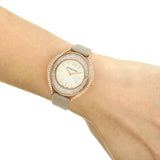Swarovski Crystalline Aura Silver Dial Beige Leather Strap Watch for Women - 5519450 Buy Now By Swarovski