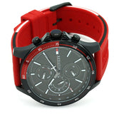 Tommy Hilfiger Multifunction Quartz Black Dial Red Rubber Strap Watch for Men - 1791722 Buy Now By Tommy Hilfiger