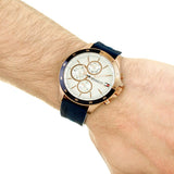 Tommy Hilfiger Bank Multifunction Quartz White Dial Blue Rubber Strap Watch for Men - 1791778 Buy Now By Tommy Hilfiger