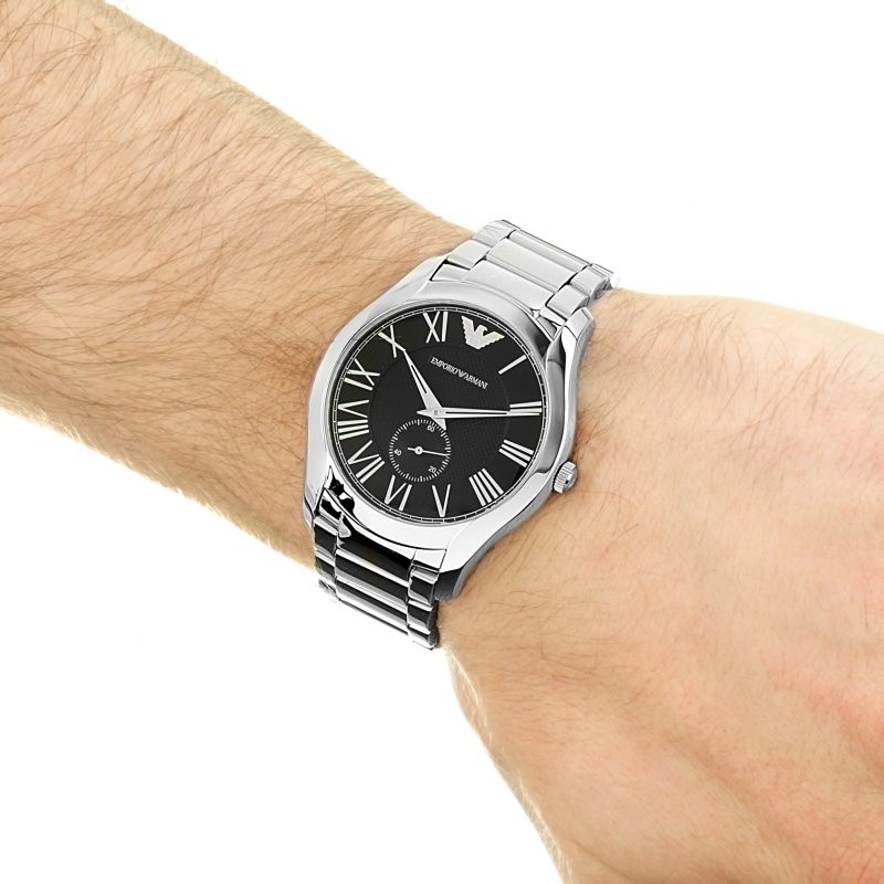 Emporio Armani Valente Quartz Black Dial Silver Steel Strap Watch For Men - AR11086 Buy Now By Emporio Armani