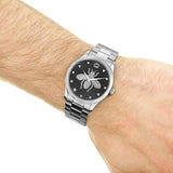 Gucci G Timeless Quartz Black Dial Silver Steel Strap Watch For Women - YA1264136 Buy Now By Gucci