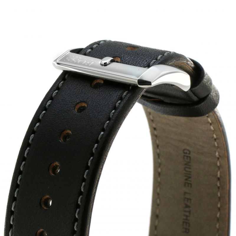 Hugo Boss Aero Chronograph Black Dial Black Leather Strap Watch for Men - 1513770 Buy Now By Hugo Boss