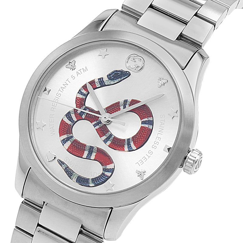 Gucci G Timeless Silver Dial Silver Steel Strap Watch For Women - YA1264076 Buy Now By Gucci