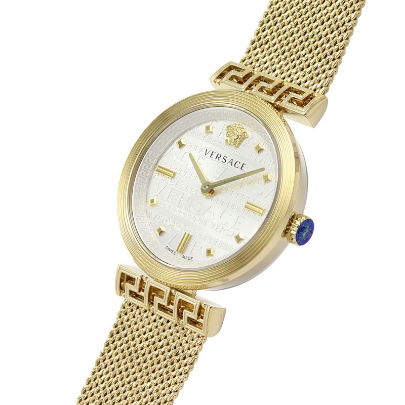 Versace Meander Greca White Dial Gold Mesh Bracelet Watch for Women - VELW00820 Buy Now By Versace