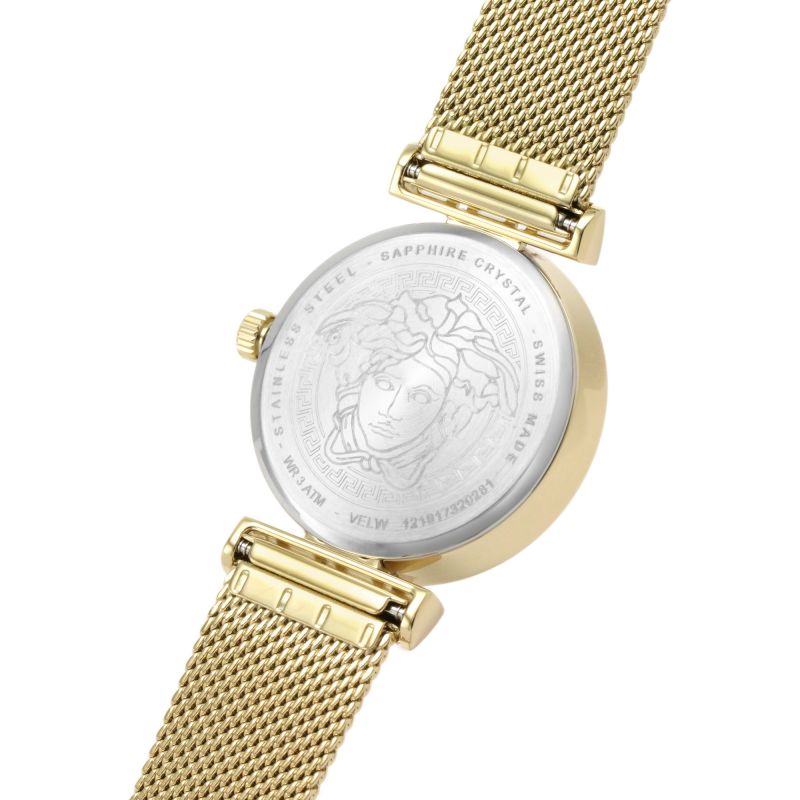 Versace Meander Greca White Dial Gold Mesh Bracelet Watch for Women - VELW00820 Buy Now By Versace