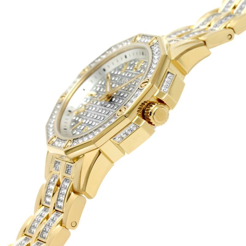 Bulova Crystal Collection Silver Crystal Dial Gold Steel Strap Watch for Women - 98L228 Buy Now By Bulova