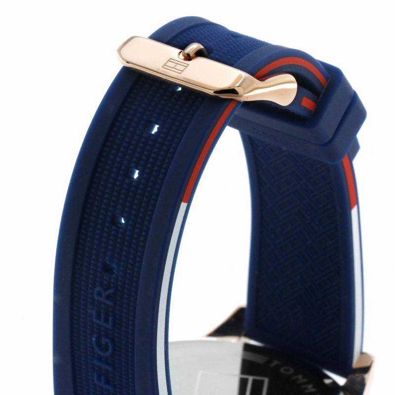 Tommy Hilfiger Bank Multifunction Quartz White Dial Blue Rubber Strap Watch for Men - 1791778 Buy Now By Tommy Hilfiger