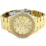 Guess Bedazzle Diamonds Gold Dial Gold Steel Strap Watch For Women - W1097L2 Buy Now By Guess