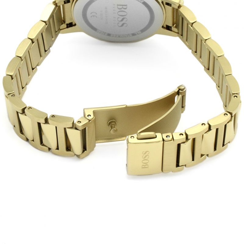 Hugo Boss Signature Gold Dial Gold Steel Strap Watch for Women - 1502541 Buy Now By Hugo Boss