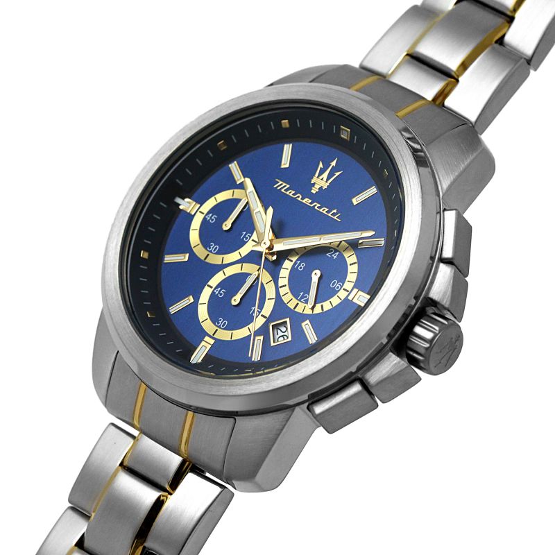 Maserati Successo 44mm Chronograph Quartz Blue Dial Silver Steel Strap Watch For Men - R8873621016 Buy Now By Maserati