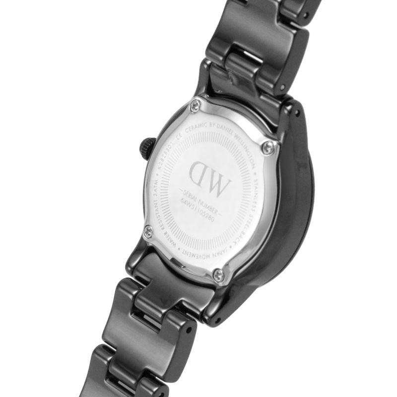 Daniel Wellington Iconic Link Ceramic Black Dial Black Steel Strap Watch For Women - DW00100415 Buy Now By Daniel Wellington