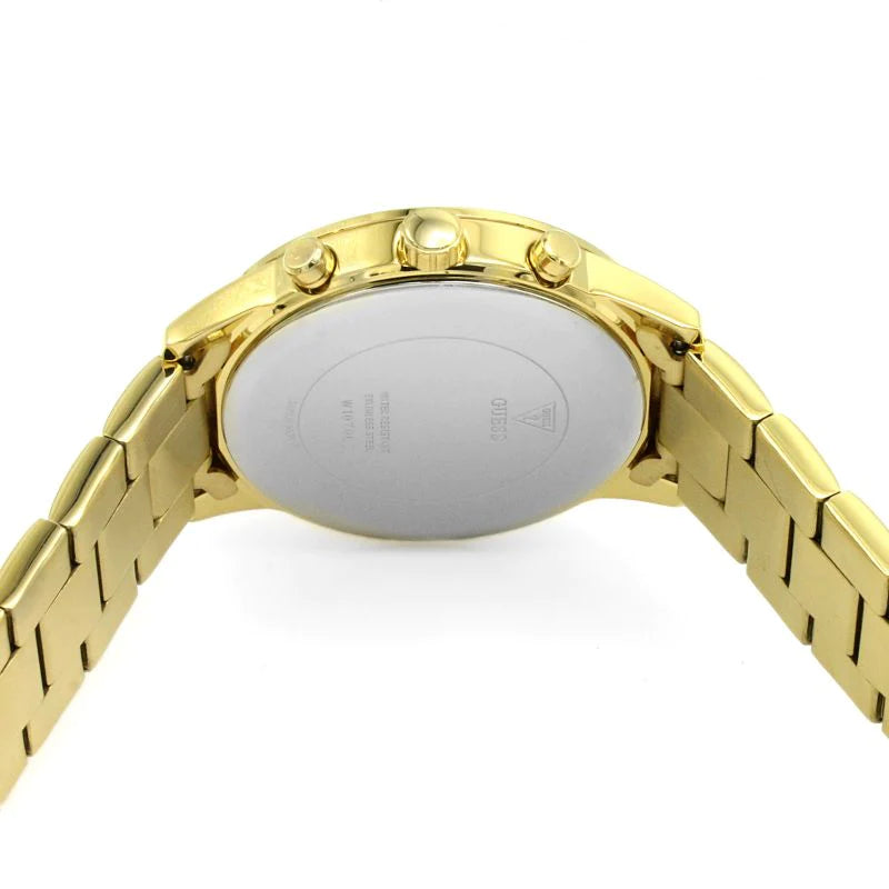 Guess Multifunction Black Dial Gold Steel Strap Watch for Men - W0602G1 Buy Now By Guess