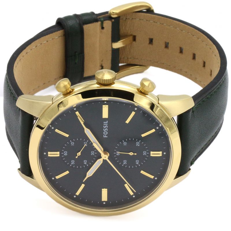 Fossil Townsman Chronograph Green Dial Green Leather Strap Watch for Men - FS5599 Buy Now By Fossil