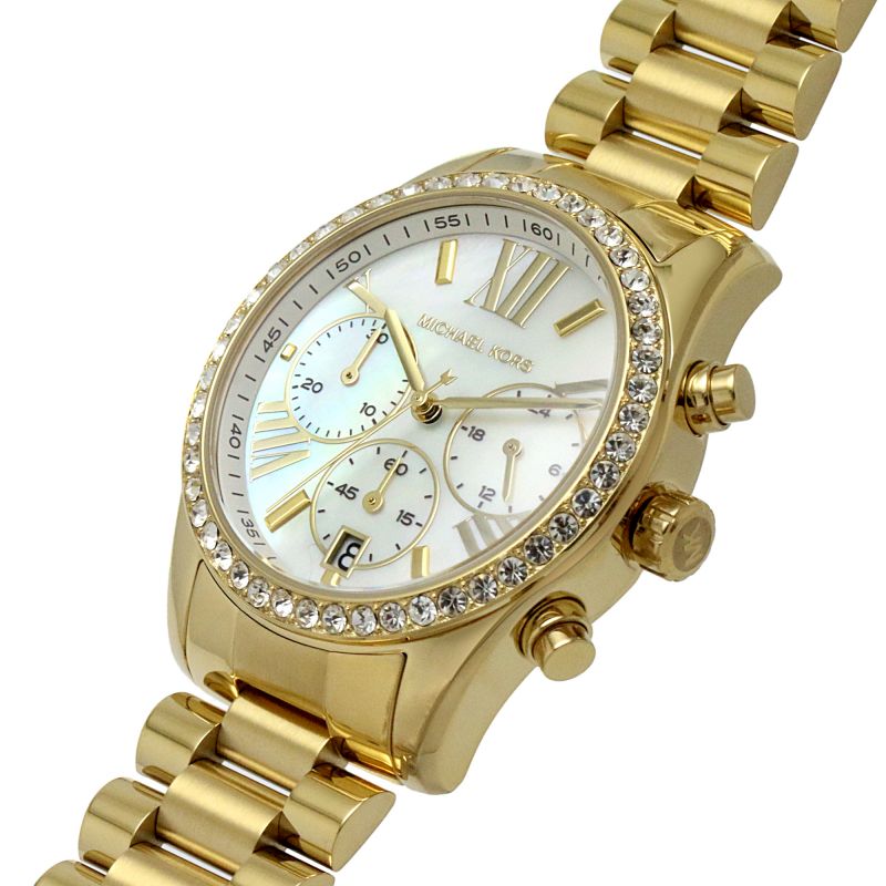 Michael Kors Lexington Mother of Pearl White Dial Gold Steel Strap Watch For Women - MK7241 Buy Now By Michael Kors
