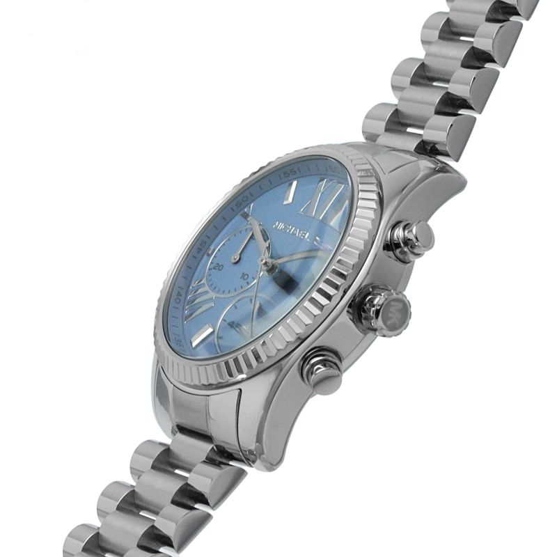 Michael Kors Lexington Chronograph Blue Dial Silver Steel Strap Watch For Women - MK7215 Buy Now By Michael Kors