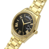 Guess Luna Diamonds Black Dial Gold Steel Strap Watch for Women - GW0307L2 Buy Now By Guess