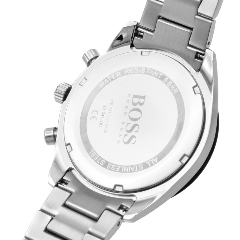 Hugo Boss Santiago Black Dial Silver Steel Strap Watch for Men - 1513862 Buy Now By Hugo Boss