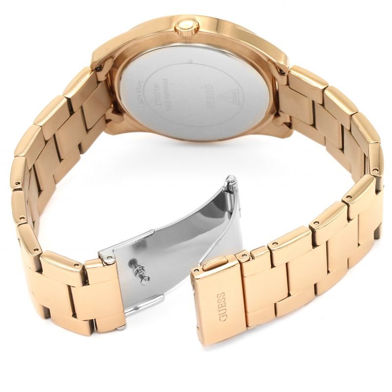 Guess G Twist Diamonds Rose Gold Dial Rose Gold Steel Strap Watch For Women - W1201L3 Buy Now By Guess