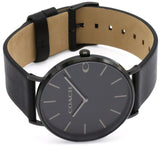 Coach Charles Black Dial Black Leather Strap Watch for Men - 14602434 Buy Now By Coach