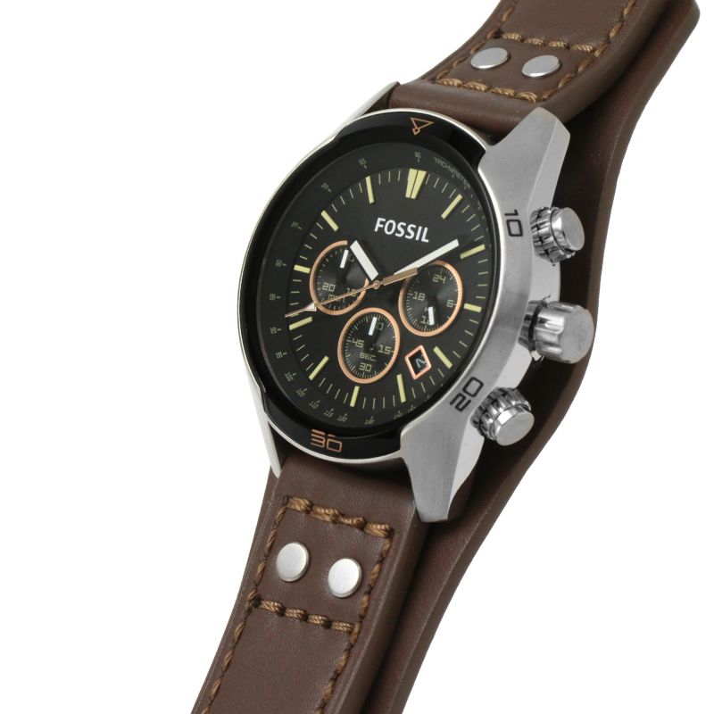 Fossil Coachman Chronograph Black Dial Brown Leather Strap Watch for Men - CH2891 Buy Now By Fossil