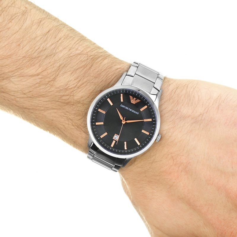 Emporio Armani Renato Quartz Grey Dial Silver Steel Strap Watch For Men - AR2514 Buy Now By Emporio Armani