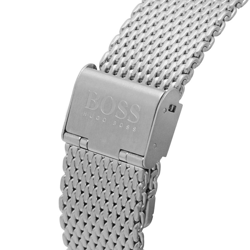 Hugo Boss Admiral Black Dial Silver Mesh Bracelet Watch for Men - 1513904 Buy Now By Hugo Boss