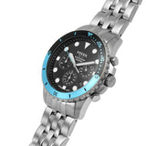 Fossil FB-01 Chronograph Black Dial Silver Steel Strap Watch for Men - FS5827 Buy Now By Fossil