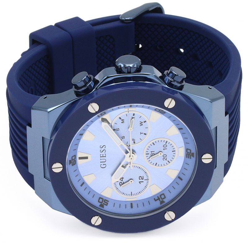 Guess Poseidon Blue Dial Blue Rubber Strap Watch for Men - GW0057G3 Buy Now By Guess