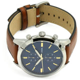 Fossil Townsman Chronograph Blue Dial Brown Leather Strap Watch for Men - FS5279 Buy Now By Fossil