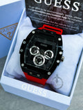 Guess Phoenix Multifunction Black Dial Red Rubber Strap Watch for Men - GW0203G4 Buy Now By Guess