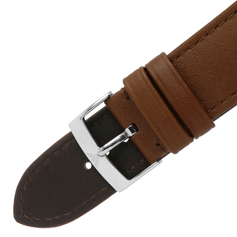 Emporio Armani Renato Quartz Silver Dial Brown Leather Strap Watch For Men - AR11185 Buy Now By Emporio Armani