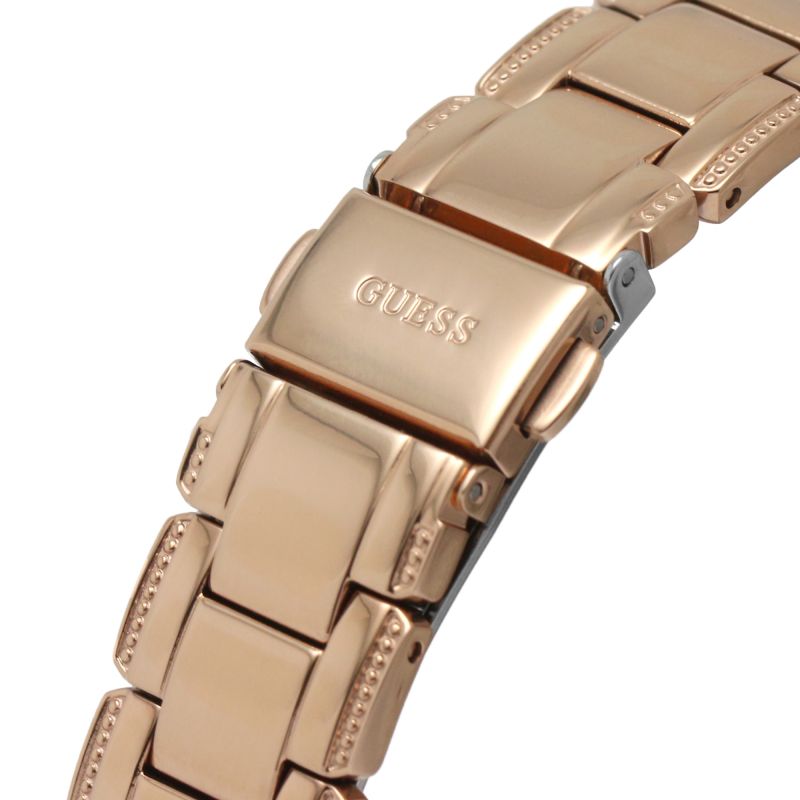 Guess Crystal Clear Rose Gold Dial Rose Gold Steel Strap Watch for Women - GW0470L3 Buy Now By Guess