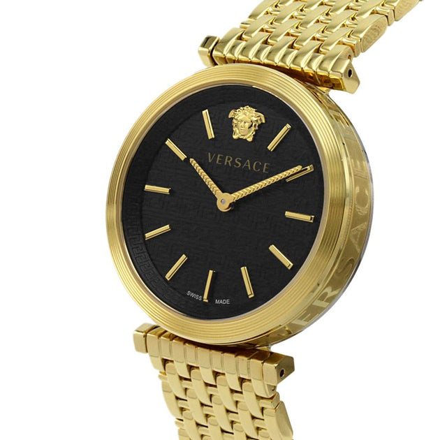 Versace V-Twist Black Dial Gold Mesh Bracelet Watch for Women - VELS00819 Buy Now By Versace
