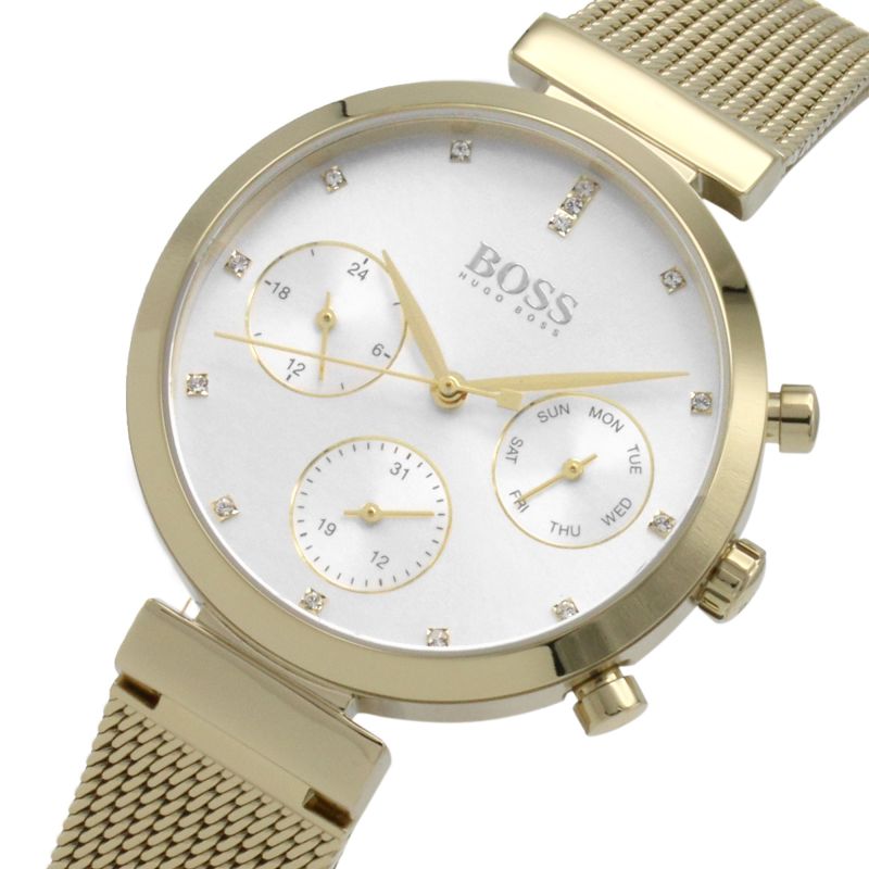 Hugo Boss Flawless White Dial Gold Mesh Bracelet Watch for Women - 1502552 Buy Now By Hugo Boss
