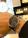 IWC Portofino Chronograph Black Dial Black Leather Strap Watch for Men - IW391029 Buy Now By IWC